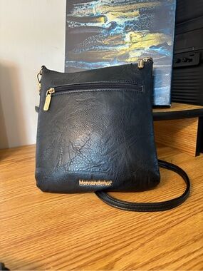 Montana West Black Crossbody Bag with Gold Accents